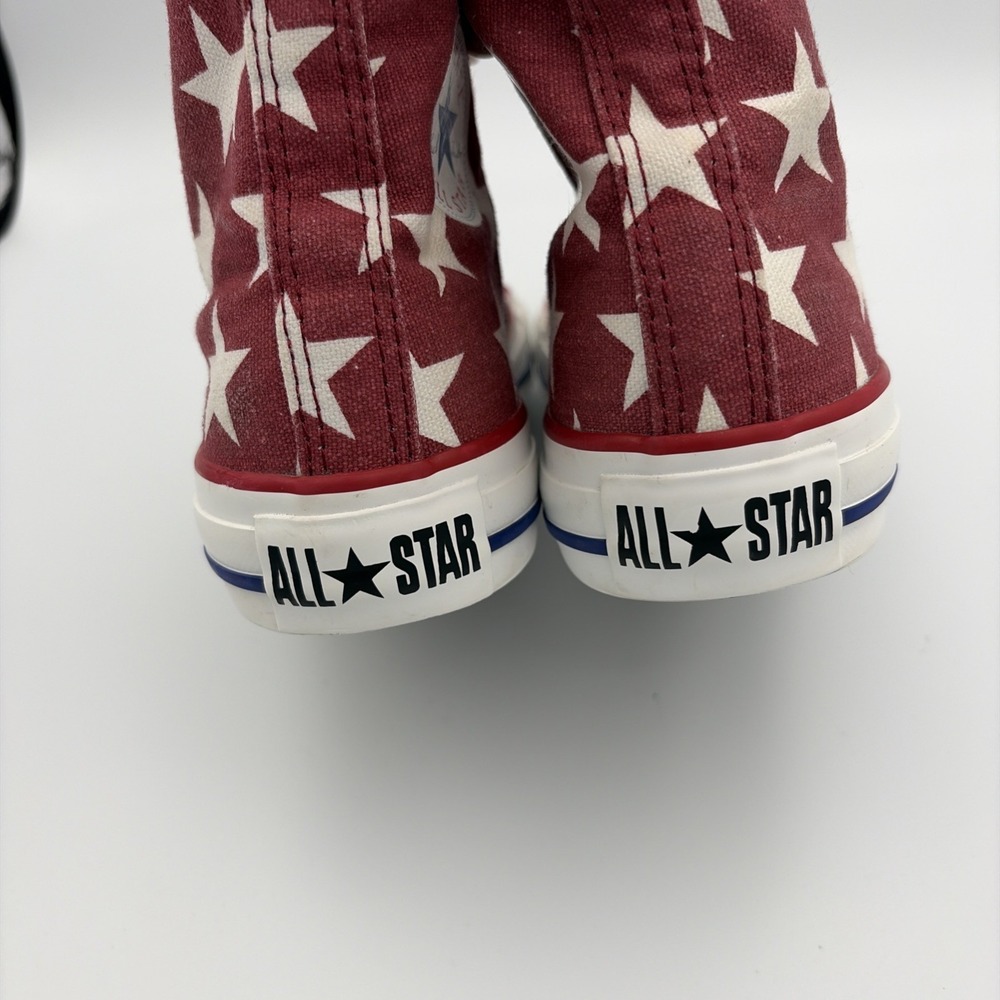 Converse All Star Chuck Taylor High Top Sneakers Youth Size 3 Black Red Stars - Picture 14 of 15